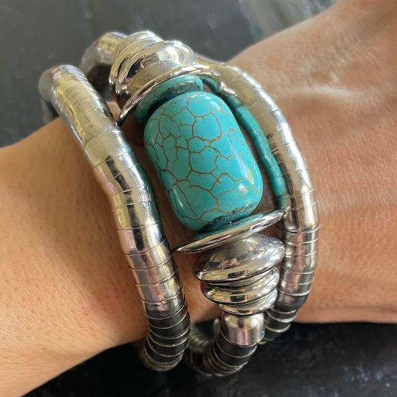 Genuine Turquoise Serpent Bracelet - Picture 1 of 5